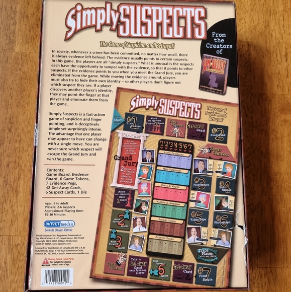 Simply Suspects Board Game. The Game of Suspicion and Betrayal! - Picture 2 of 6
